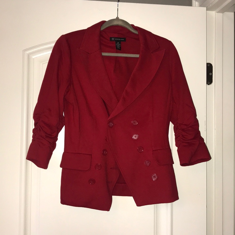 Red jacket with buttons